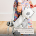 TEDDY Plush Backpack – 30 cm – Toddler School Bag – Soft Panda Backpack – Grey & White [IT]