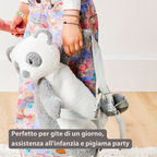 TEDDY Plush Backpack – 30 cm – Toddler School Bag – Soft Panda Backpack – Grey & White [IT]