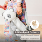 TEDDY Plush Backpack – 30 cm – Toddler School Bag – Soft Panda Backpack – Grey & White [EN]