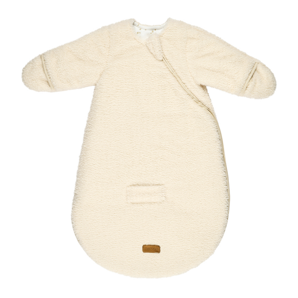 TEDDY Sleeping Bag Teddy Ecru 60 cm – With Sleeves and Mittens – TOG 2.5 – Soft Baby Sleeping Bag [DE]