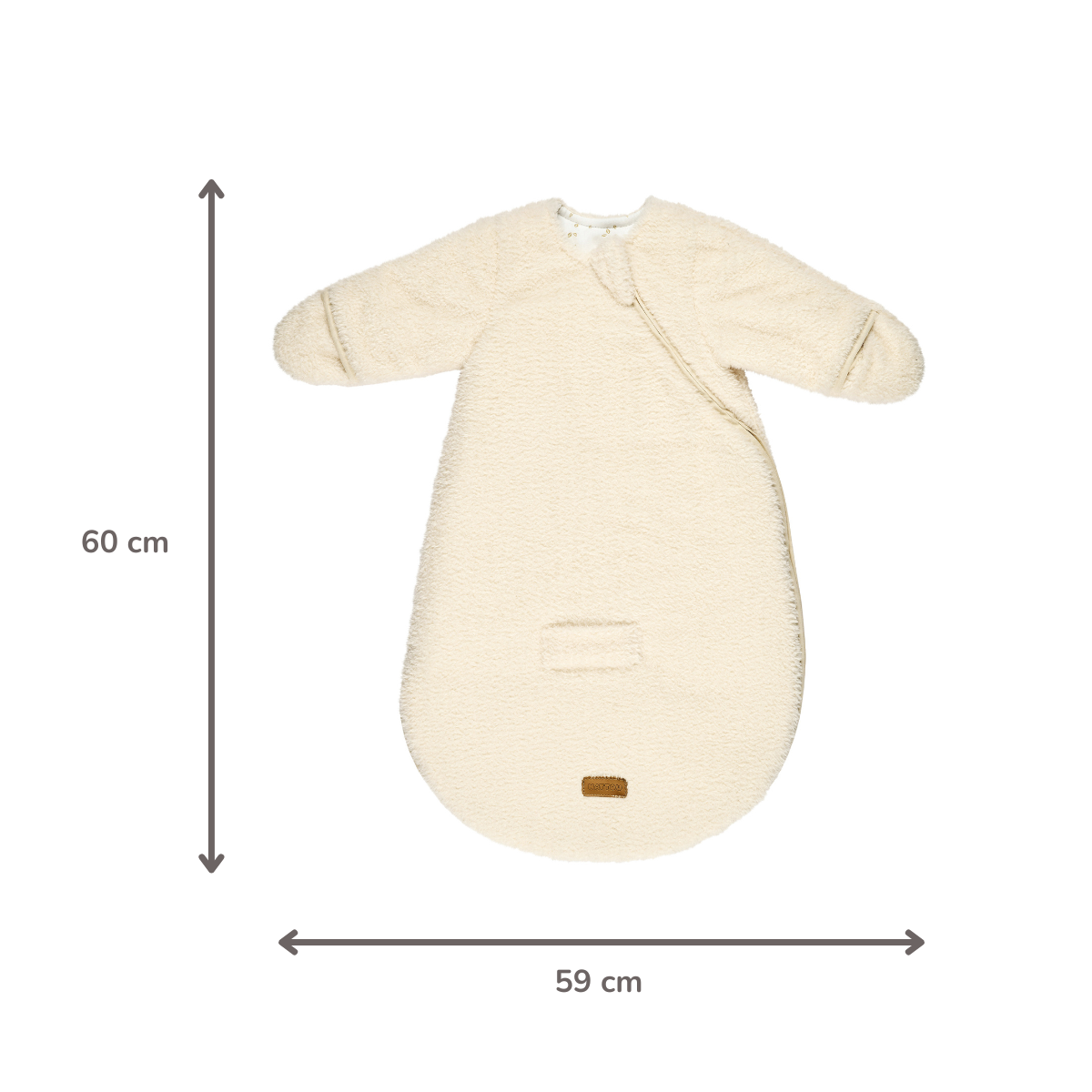 TEDDY Sleeping Bag Teddy Ecru 60 cm – With Sleeves and Mittens – TOG 2.5 – Soft Baby Sleeping Bag [DE]