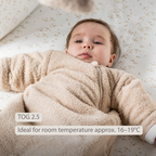 TEDDY Sleeping Bag Teddy Beige 70 cm – Detachable Sleeves – TOG 2.5 – Soft Baby Sleeping Bag [EN]