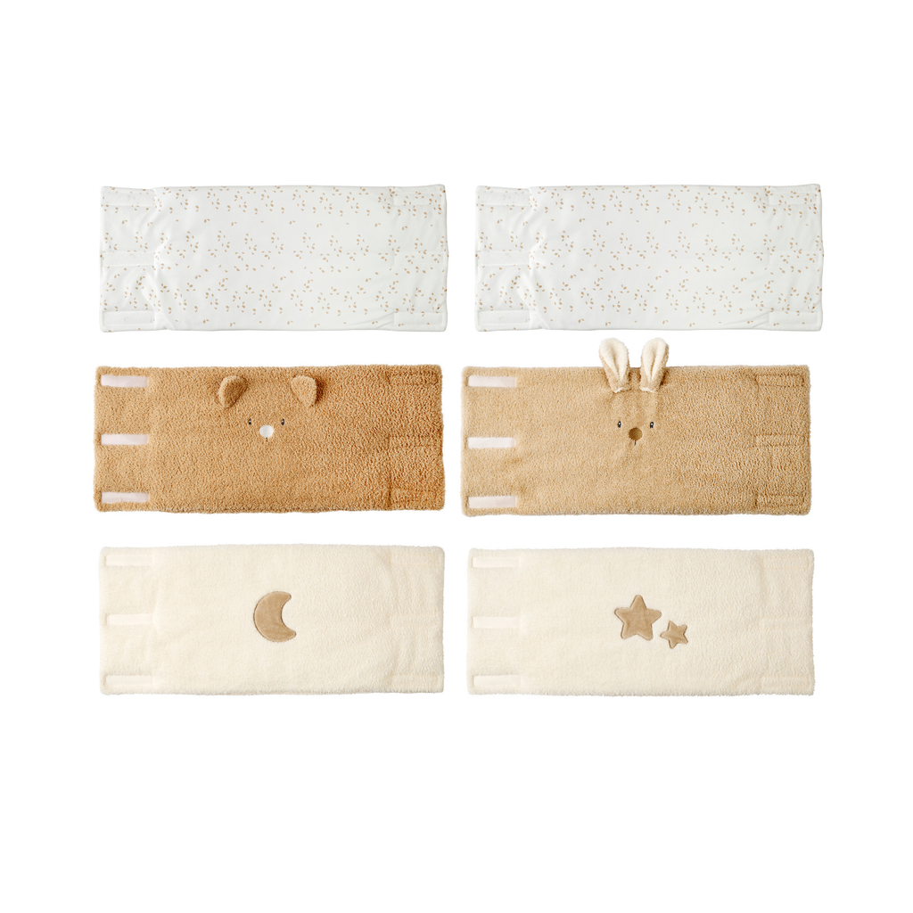 TEDDY Bed Protector Set of 6 Pieces – Cot Rail Protectors – Soft Baby Bed Safety [DE]