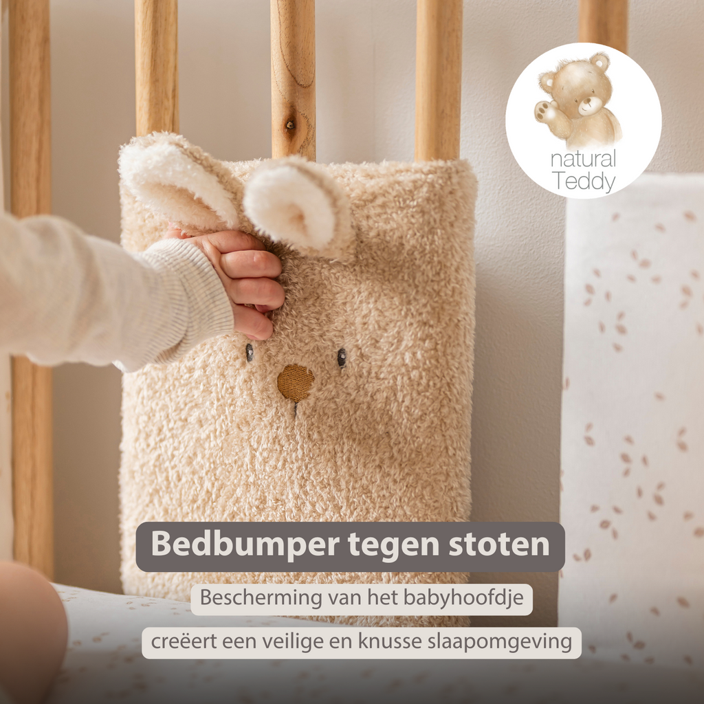 TEDDY Bed Protector Set of 6 Pieces – Cot Rail Protectors – Soft Baby Bed Safety [NL]