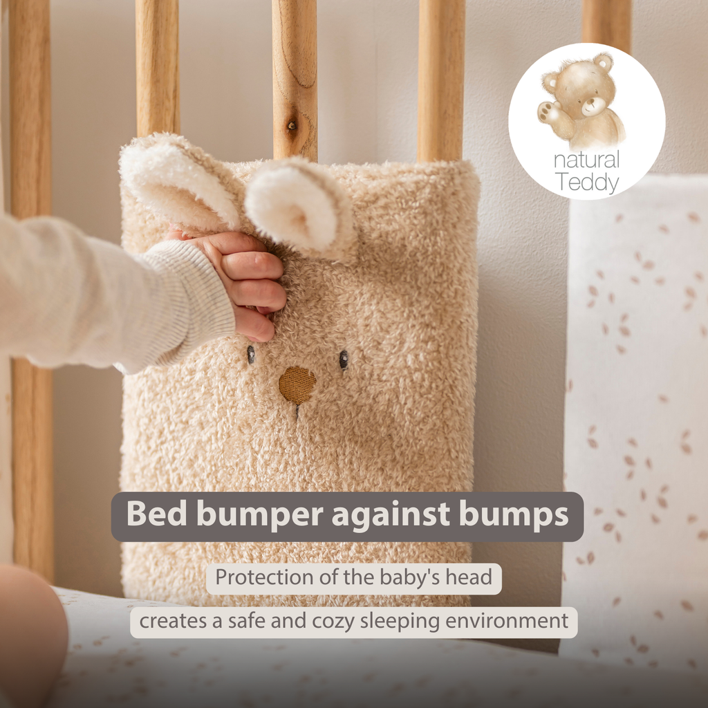 TEDDY Bed Protector Set of 6 Pieces – Cot Rail Protectors – Soft Baby Bed Safety [EN]