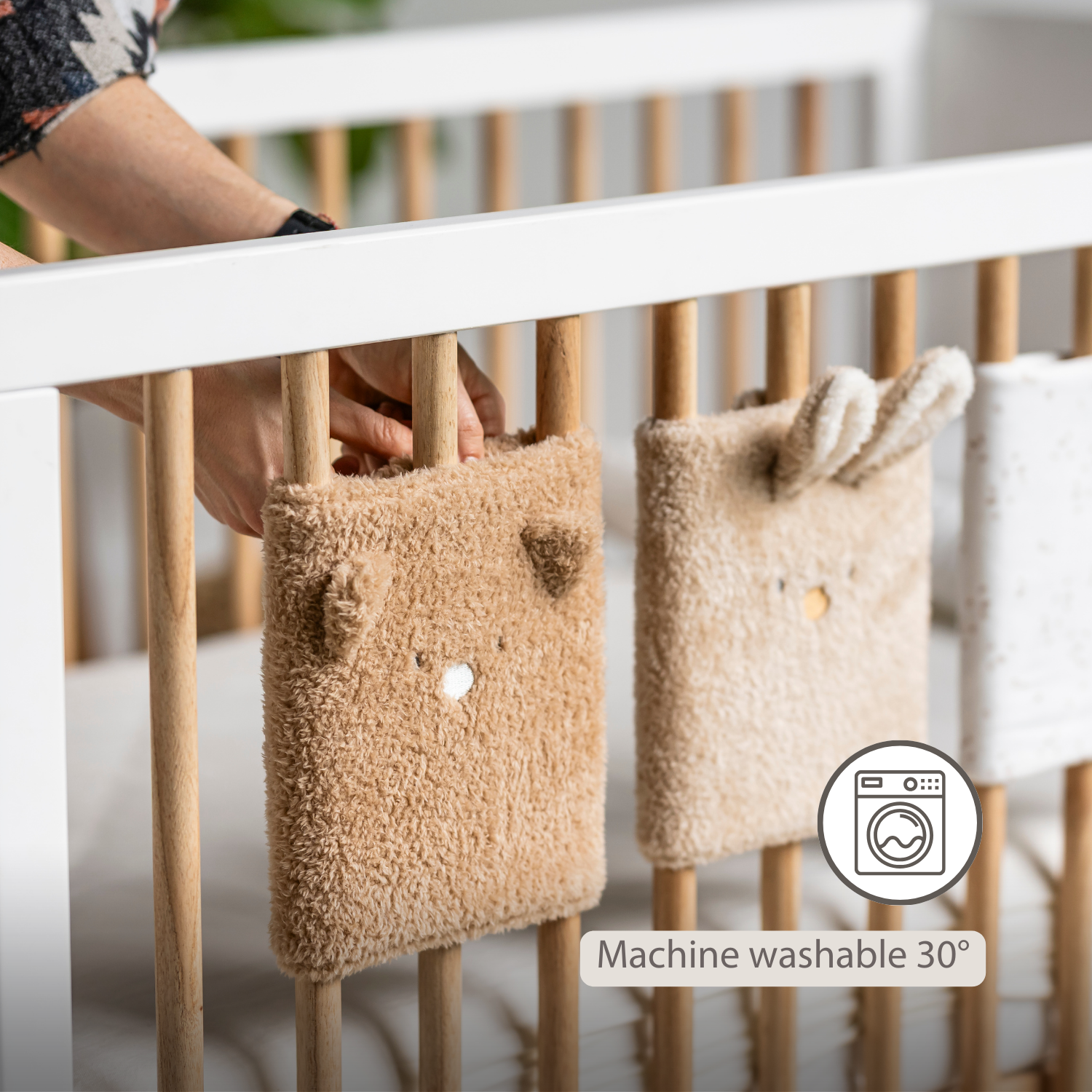 TEDDY Bed Protector Set of 6 Pieces – Cot Rail Protectors – Soft Baby Bed Safety [EN]
