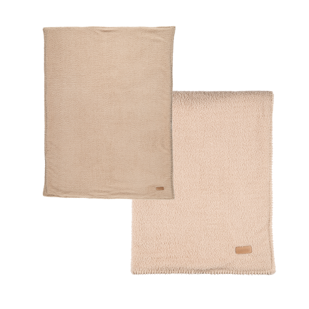 TEDDY Supersoft Blanket Beige 100x75 cm – Double-Sided Baby Blanket [DE]