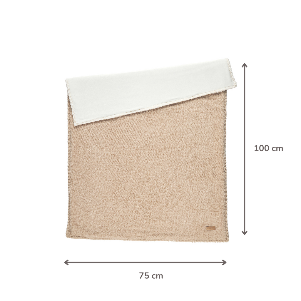 TEDDY Supersoft Blanket Beige 100x75 cm – Double-Sided Baby Blanket [IT]
