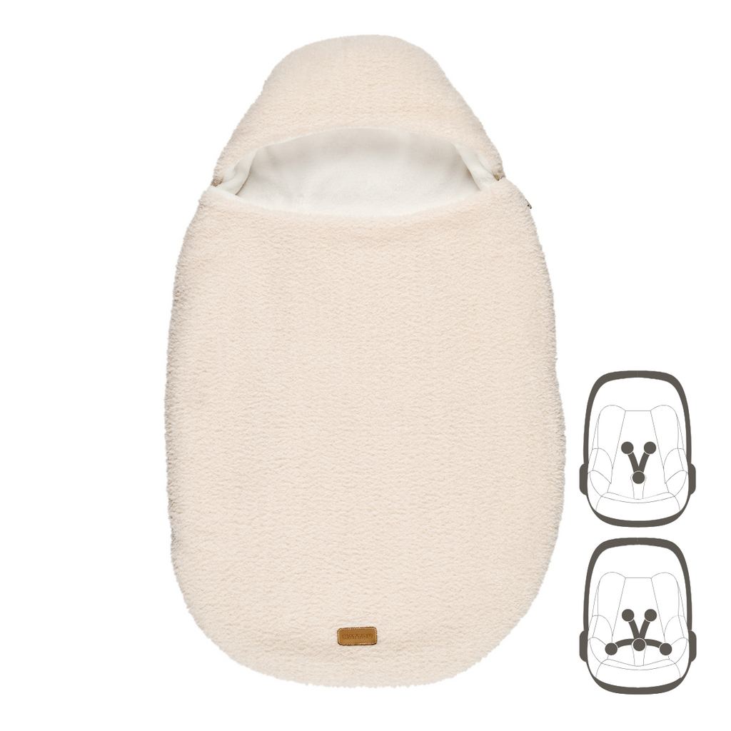 TEDDY Baby Nest Ecru 0–6 months – Soft Baby Nest – For Car Seat and Stroller [DE]