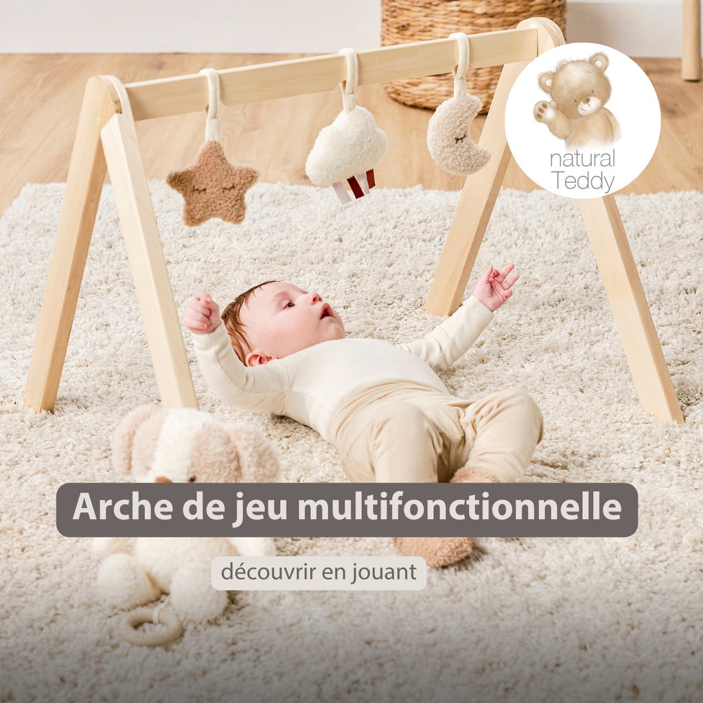 TEDDY Wooden Play Arch Baby – 60 x 48 cm – Baby Activity Play Gym [FR]