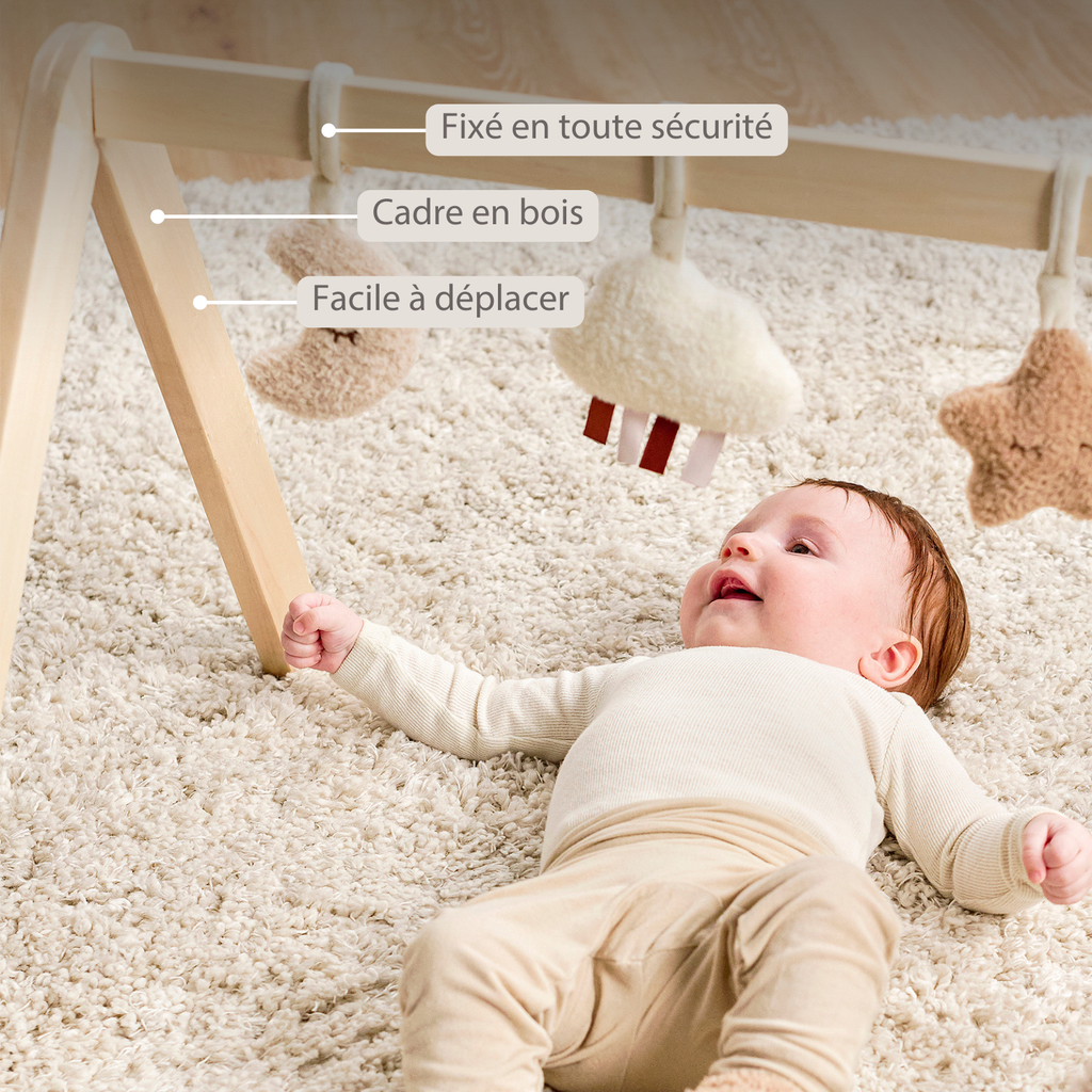 TEDDY Wooden Play Arch Baby – 60 x 48 cm – Baby Activity Play Gym [FR]