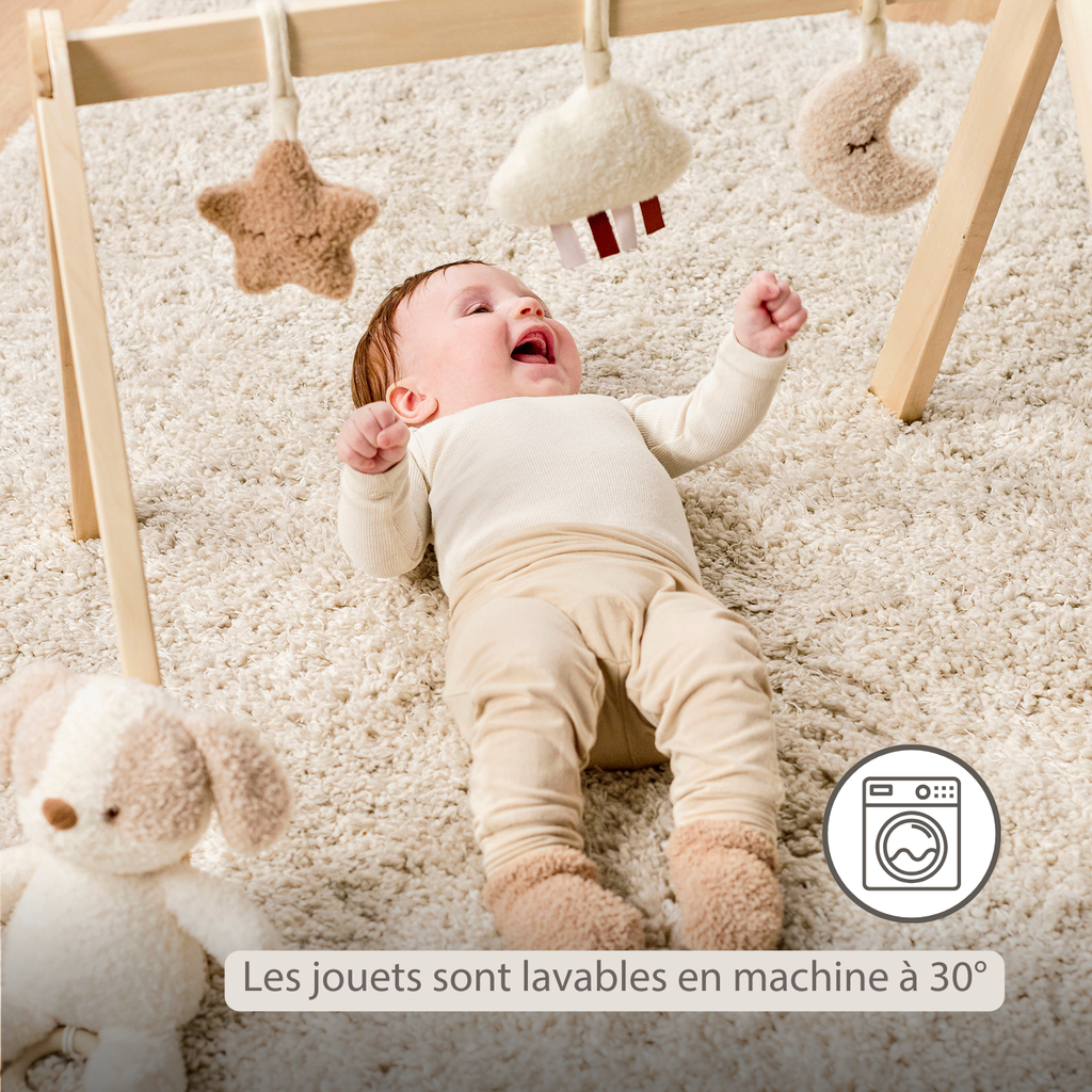 TEDDY Wooden Play Arch Baby – 60 x 48 cm – Baby Activity Play Gym [FR]