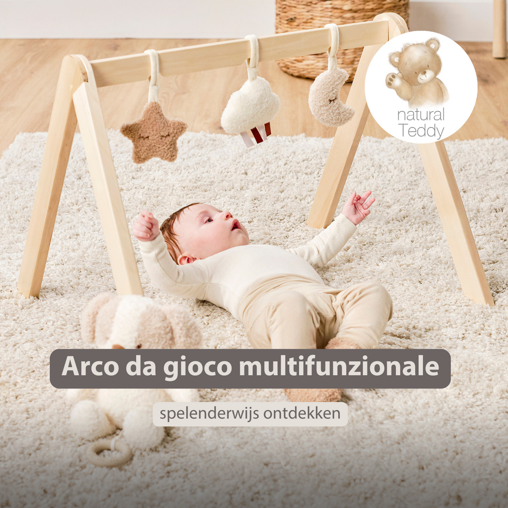 TEDDY Wooden Play Arch Baby – 60 x 48 cm – Baby Activity Play Gym [IT]