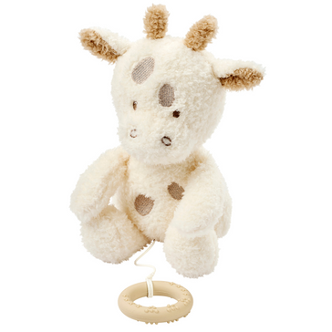 TEDDY Musik-Kuscheltier Baby Giraffe – 32 cm – Weiches Kuscheltier mit Musik – Offwhite