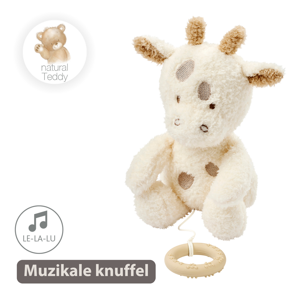 TEDDY Music Plush Giraffe – 32 cm – Soft Plush Toy with Music – Off-White [NL]