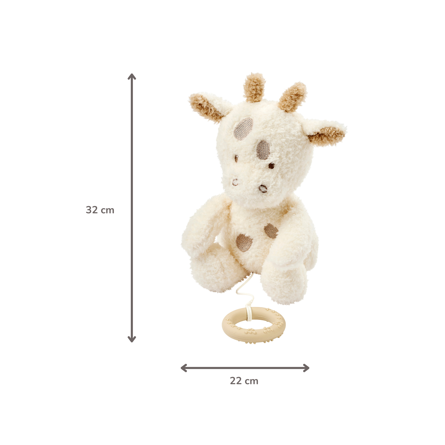 TEDDY Music Plush Giraffe – 32 cm – Soft Plush Toy with Music – Off-White [NL]