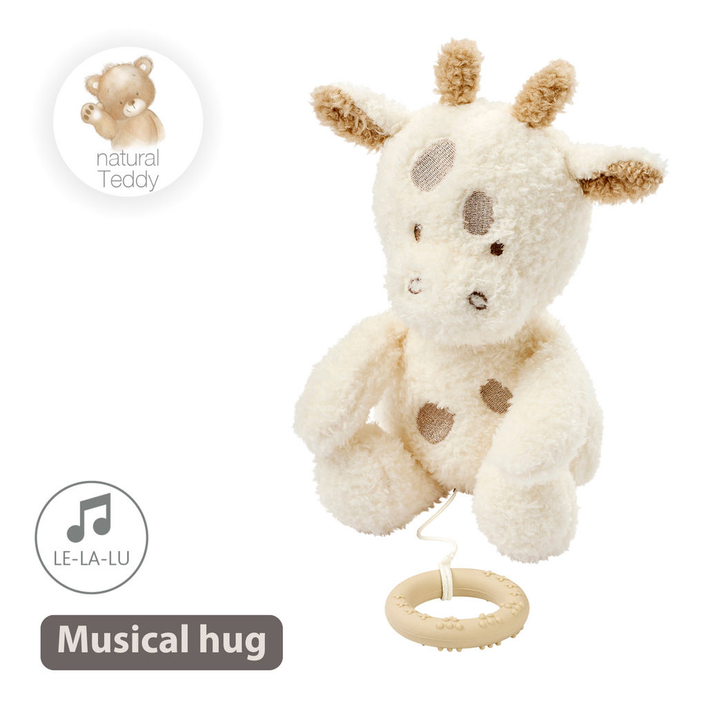TEDDY Music Plush Giraffe – 32 cm – Soft Plush Toy with Music – Off-White [EN]