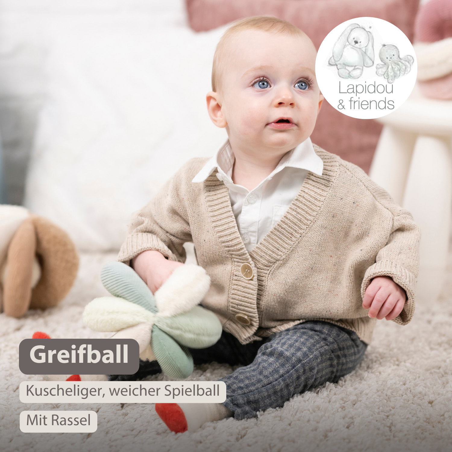 Lapidou Ball - Activity Plush - 17 cm - Linden Green [DE]