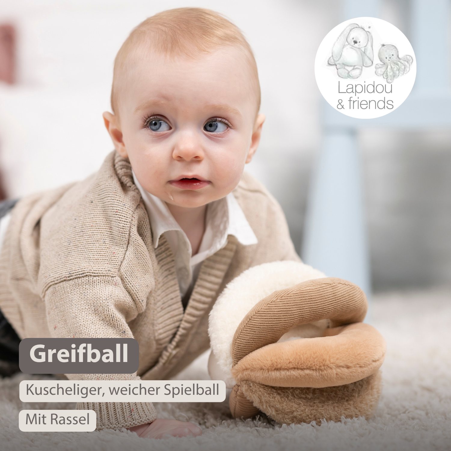 Lapidou Ball - Activity Plush - 17 cm - Sand [DE]