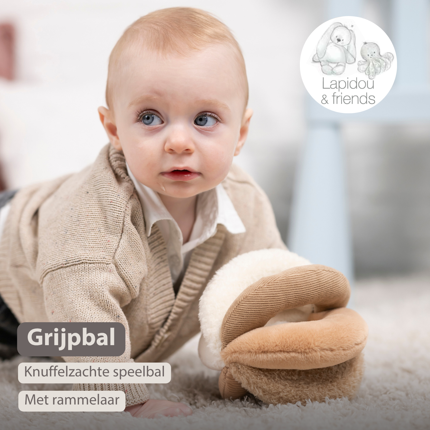 Lapidou Ball - Activity Plush - 17 cm - Sand [NL]