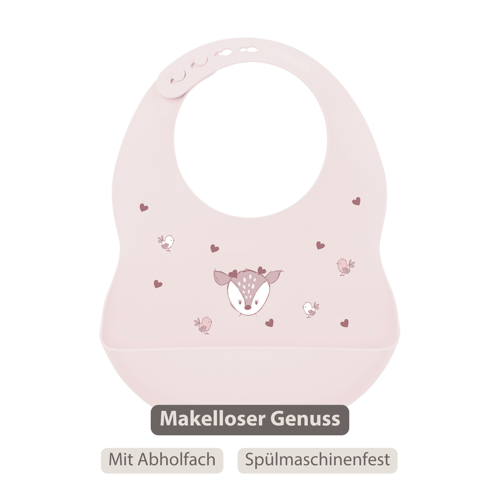 Mealtime Bib with Catch Tray - 28 cm - Pink [DE]
