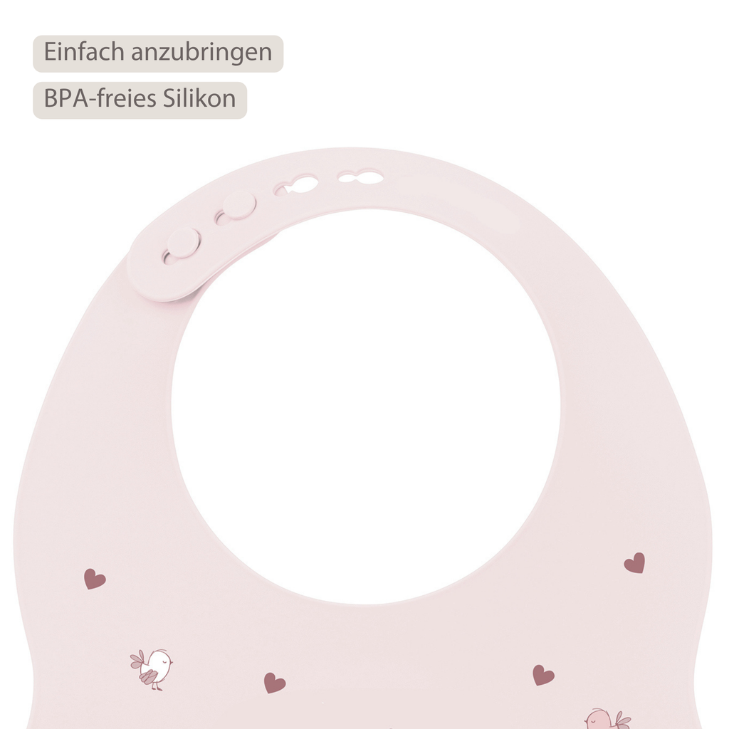 Mealtime Bib with Catch Tray - 28 cm - Pink [DE]