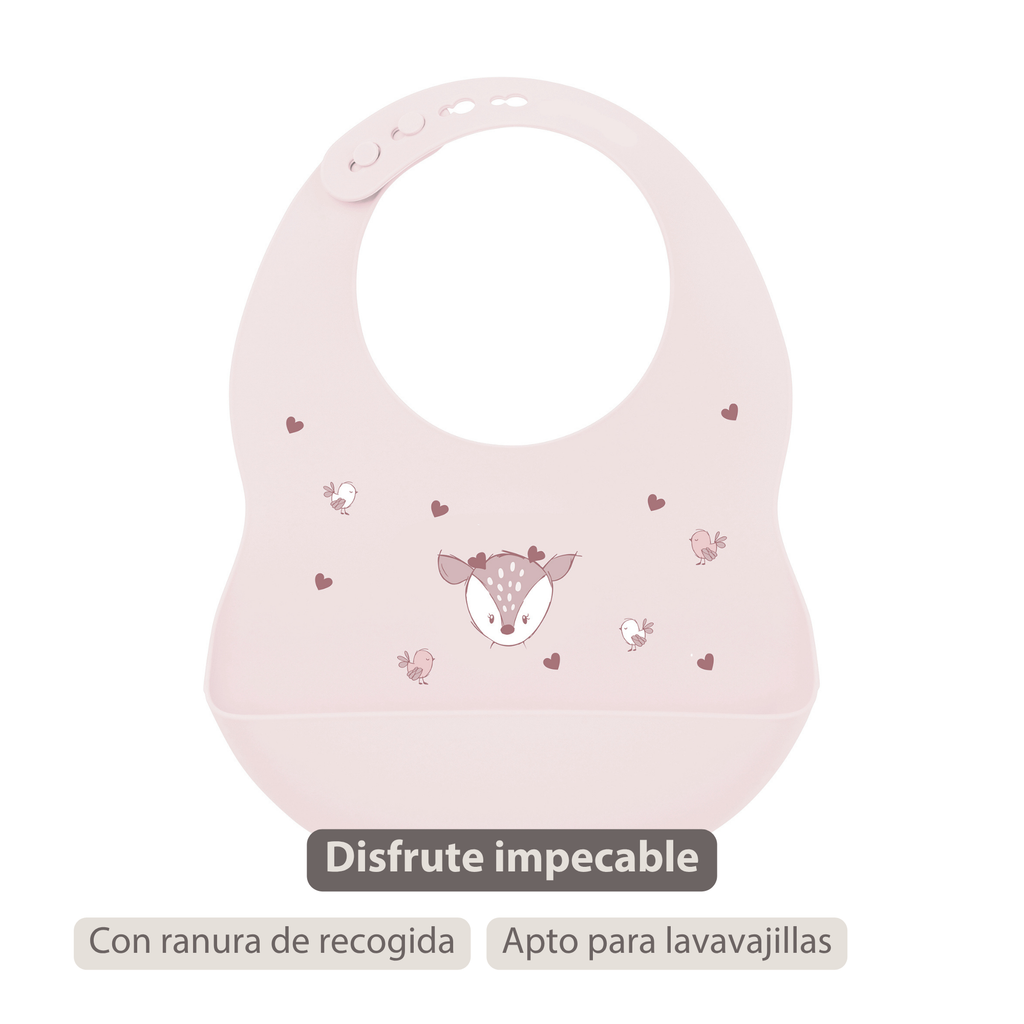 Mealtime Bib with Catch Tray - 28 cm - Pink [ES]
