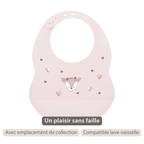 Mealtime Bib with Catch Tray - 28 cm - Pink [FR]