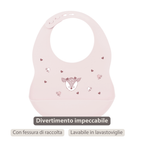 Mealtime Bib with Catch Tray - 28 cm - Pink [IT]