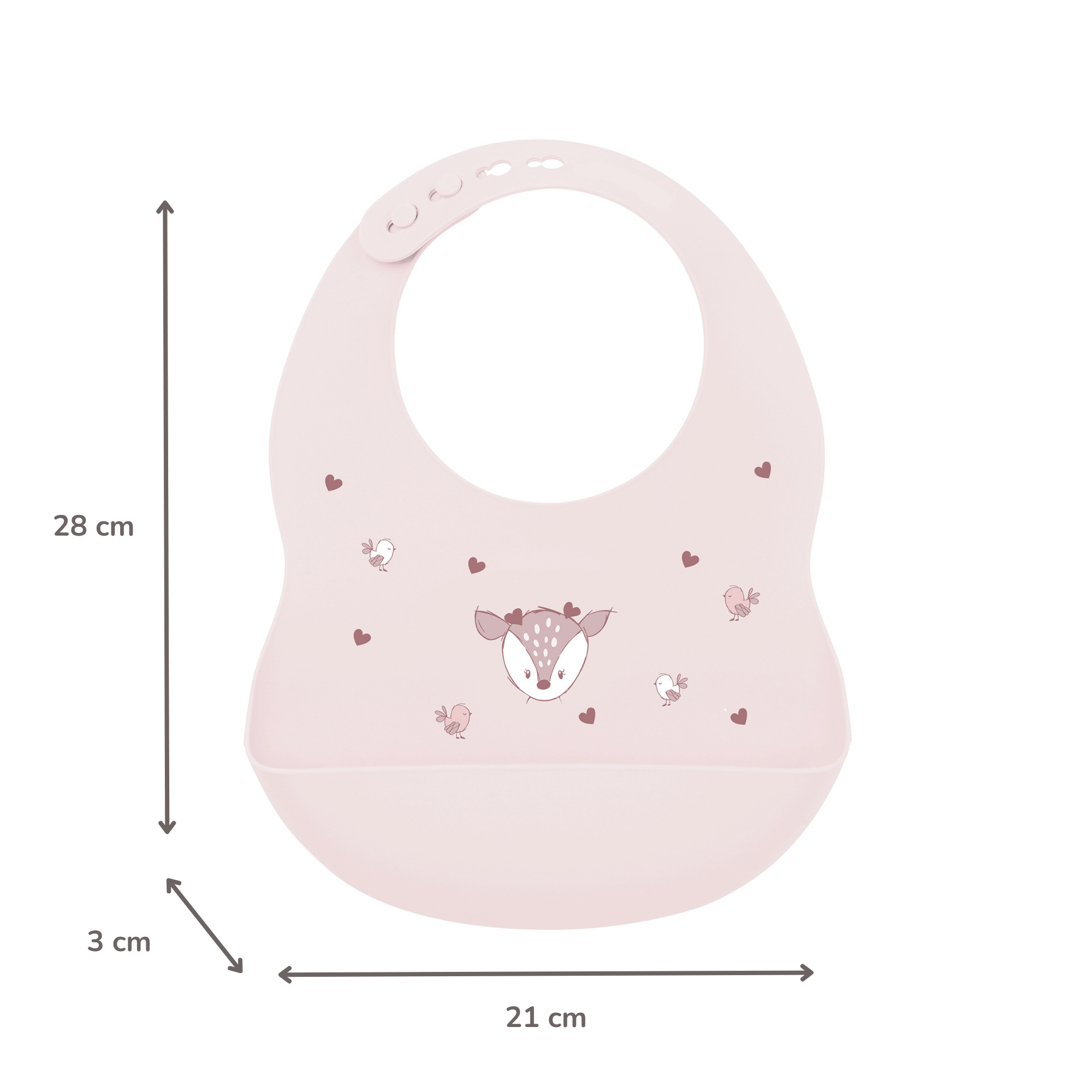 Mealtime Bib with Catch Tray - 28 cm - Pink [NL]