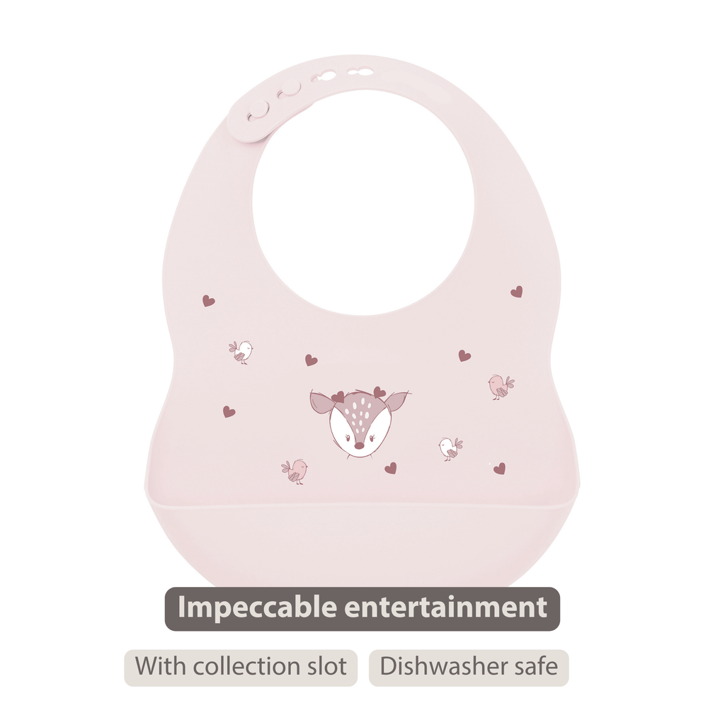 Mealtime Bib with Catch Tray - 28 cm - Pink [EN]
