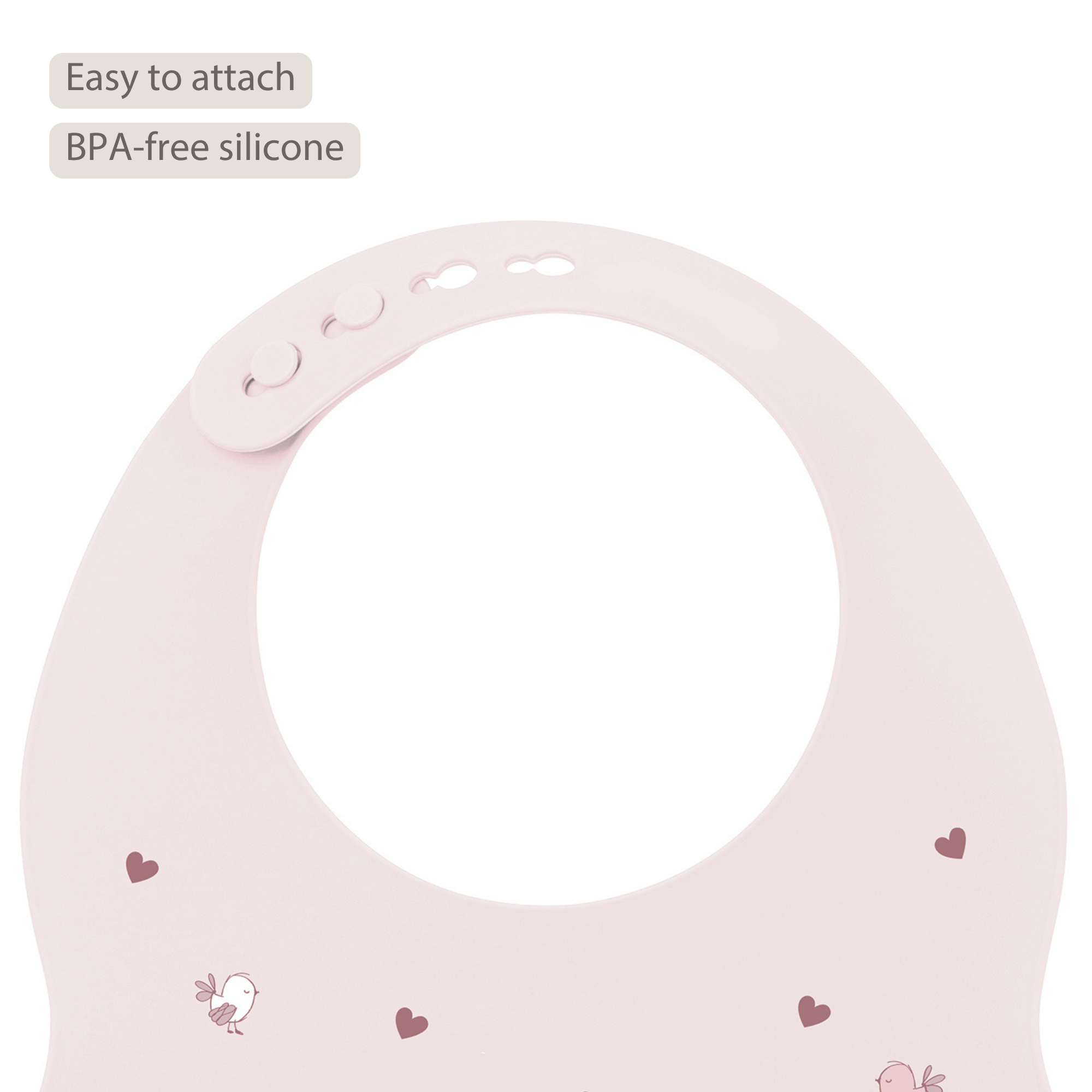 Mealtime Bib with Catch Tray - 28 cm - Pink [EN]