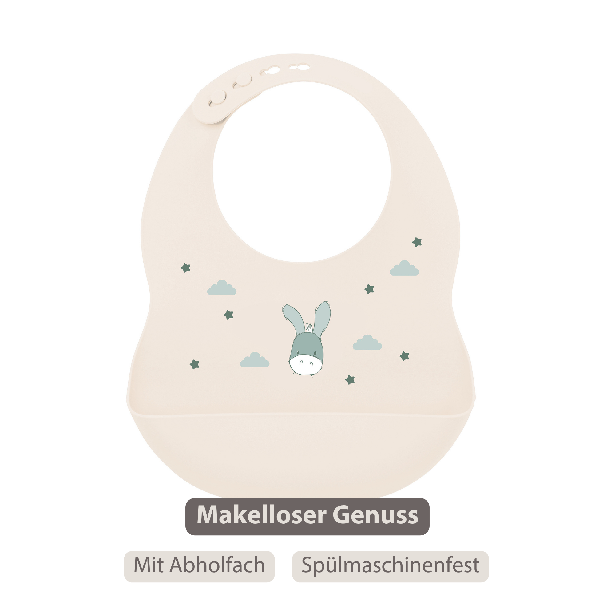Mealtime Bib with Catch Tray - 28 cm - Sand [DE]
