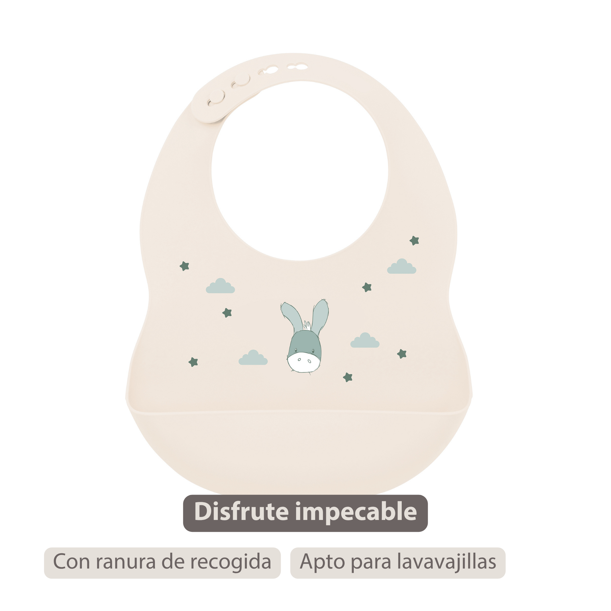 Mealtime Bib with Catch Tray - 28 cm - Sand [ES]