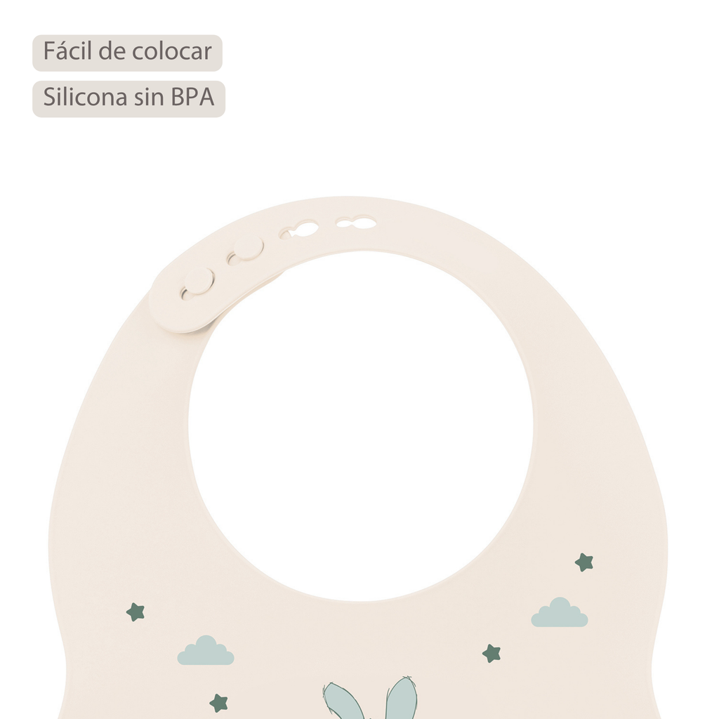 Mealtime Bib with Catch Tray - 28 cm - Sand [ES]
