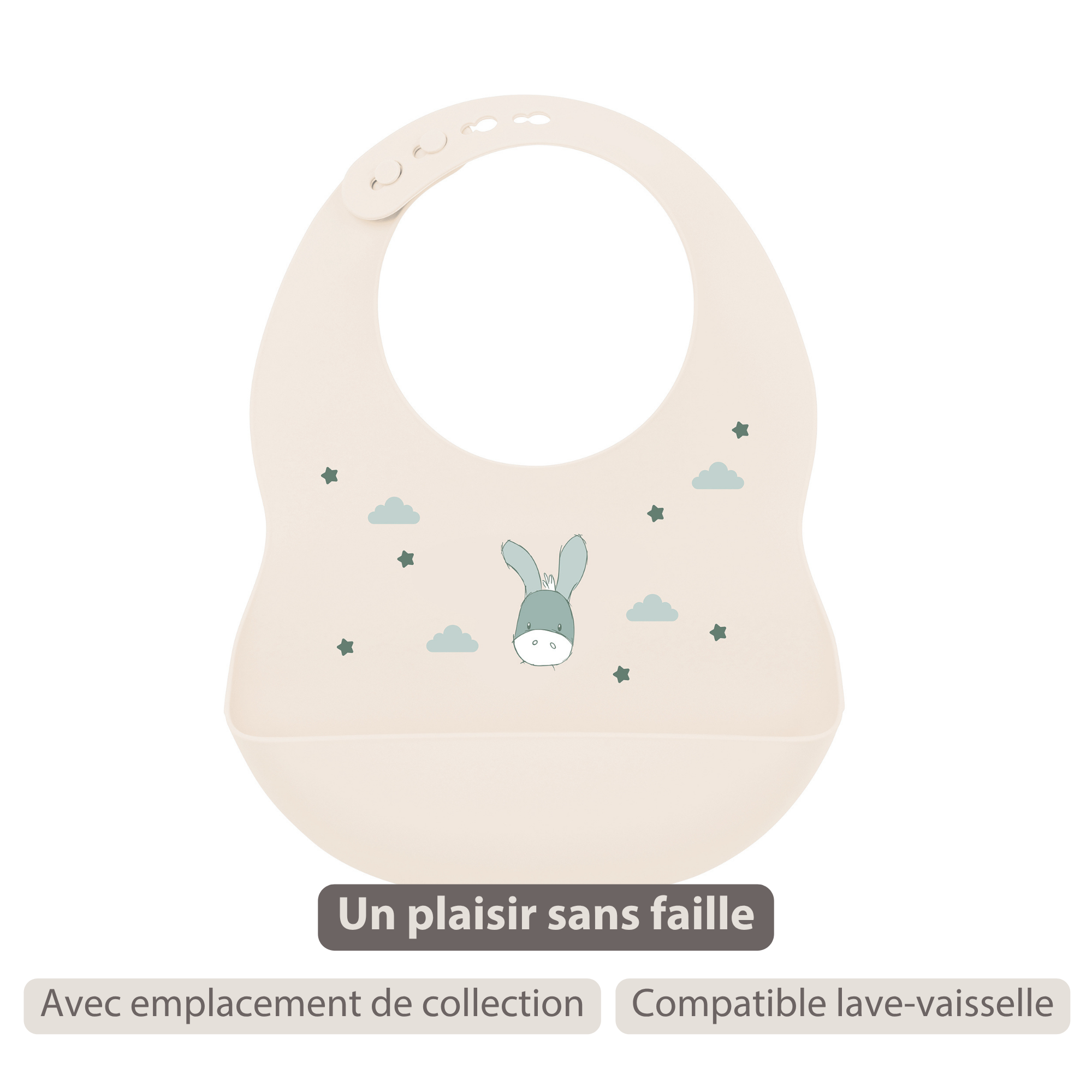 Mealtime Bib with Catch Tray - 28 cm - Sand [FR]