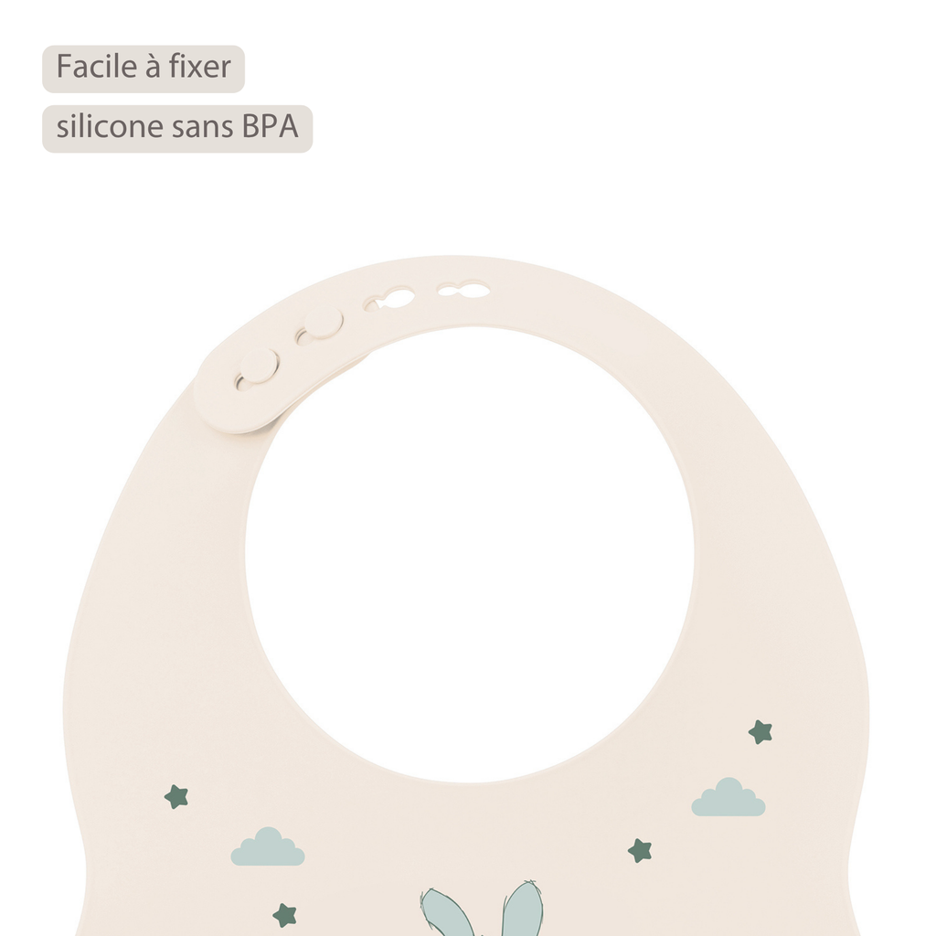 Mealtime Bib with Catch Tray - 28 cm - Sand [FR]