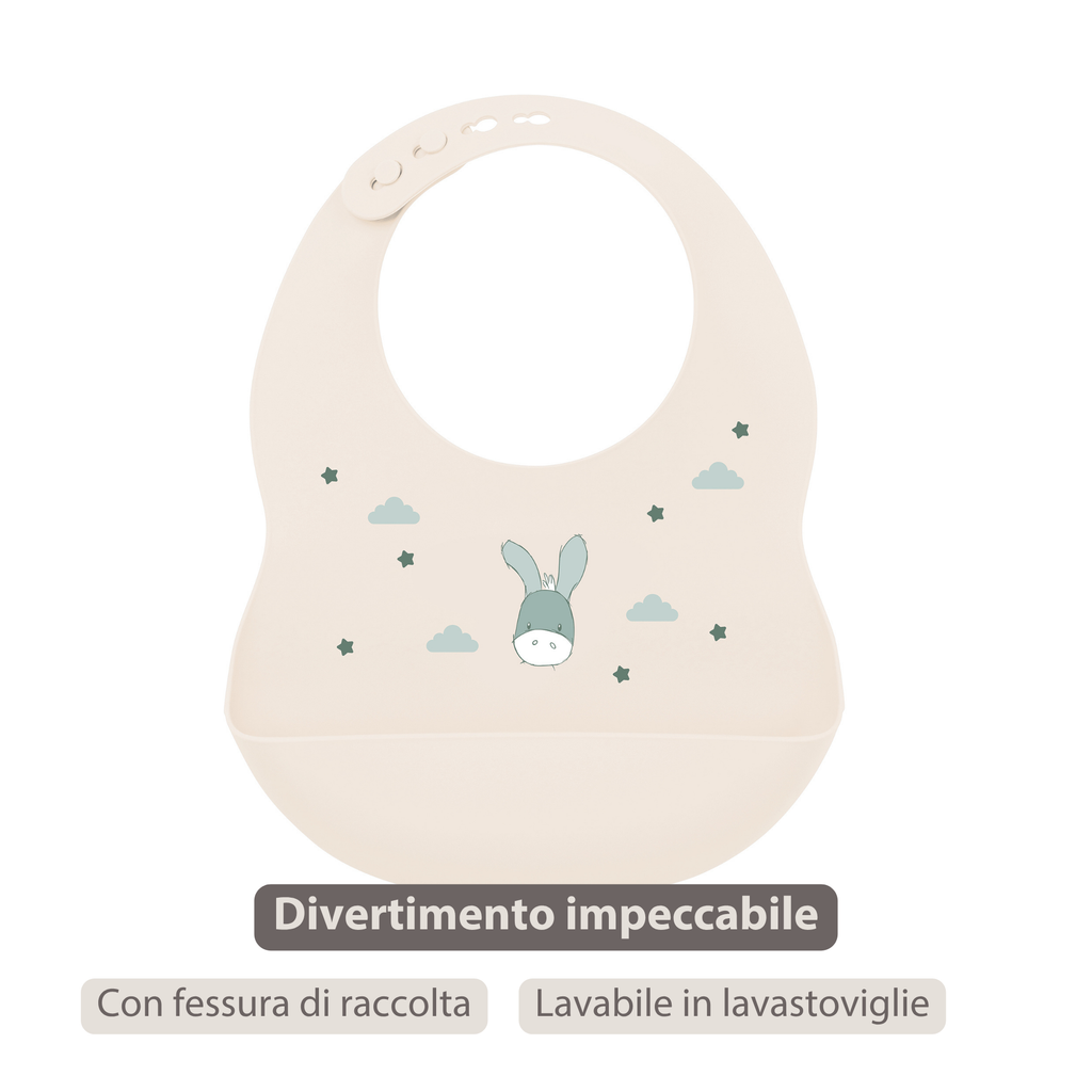 Mealtime Bib with Catch Tray - 28 cm - Sand [IT]