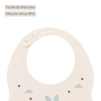 Mealtime Bib with Catch Tray - 28 cm - Sand [IT]