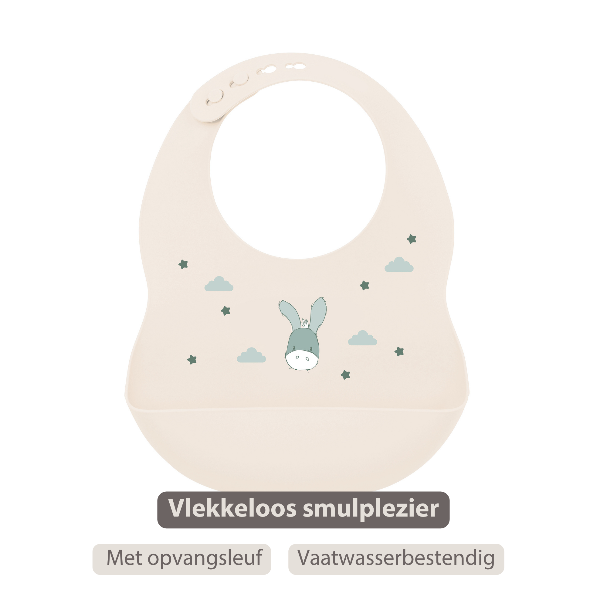 Mealtime Bib with Catch Tray - 28 cm - Sand [NL]