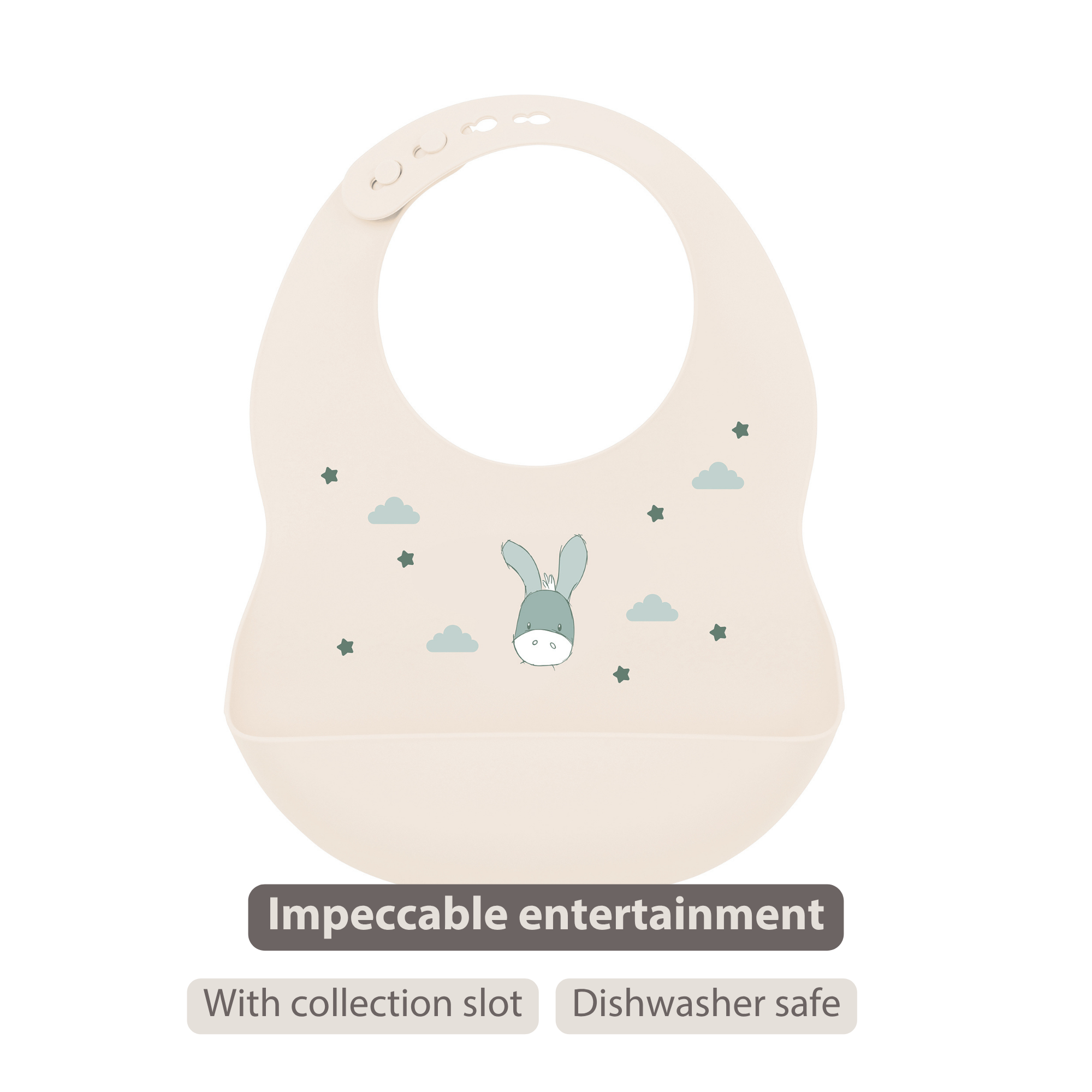 Mealtime Bib with Catch Tray - 28 cm - Sand [EN]