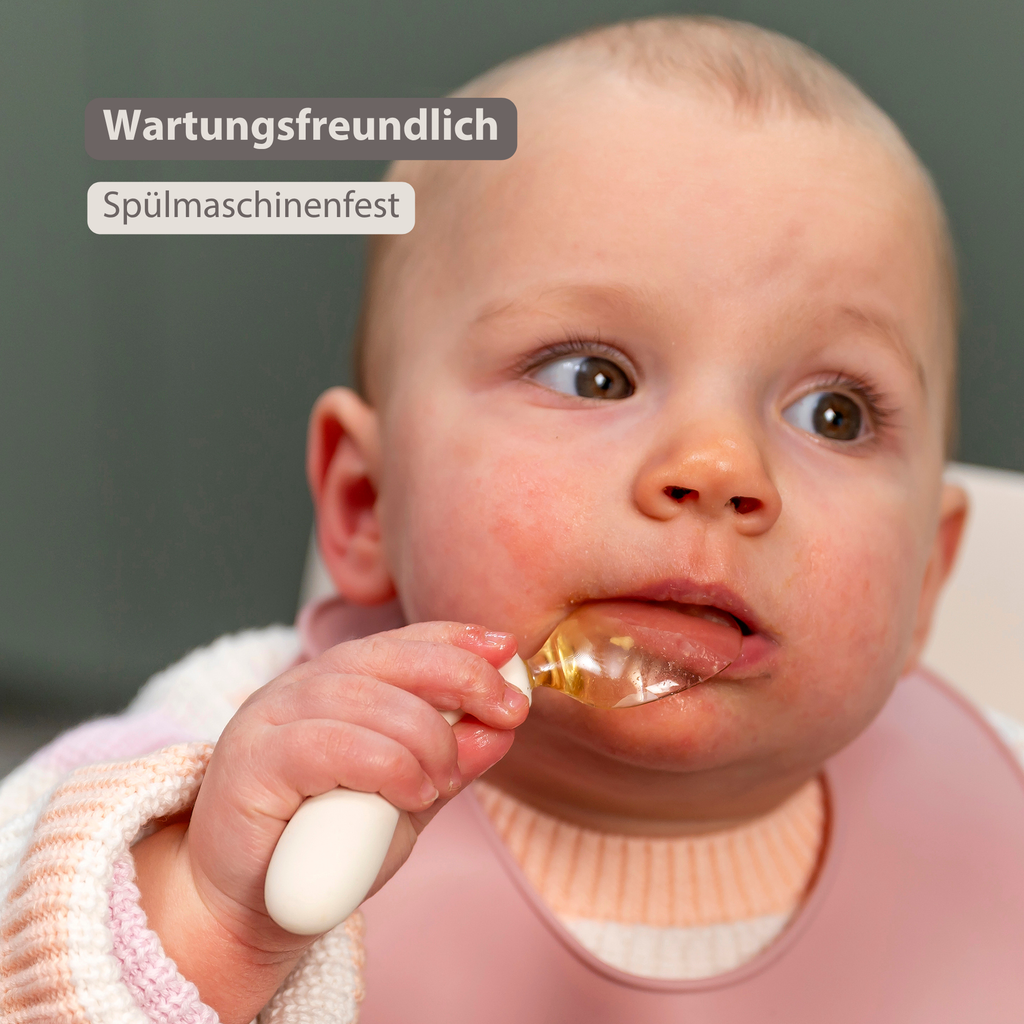 Mealtime Silicone Cutlery Set - from 8 months - 12 cm - Ecru [DE]