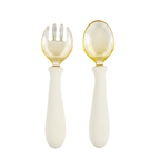 Mealtime Silicone Cutlery Set - from 8 months - 12 cm - Ecru [IT]