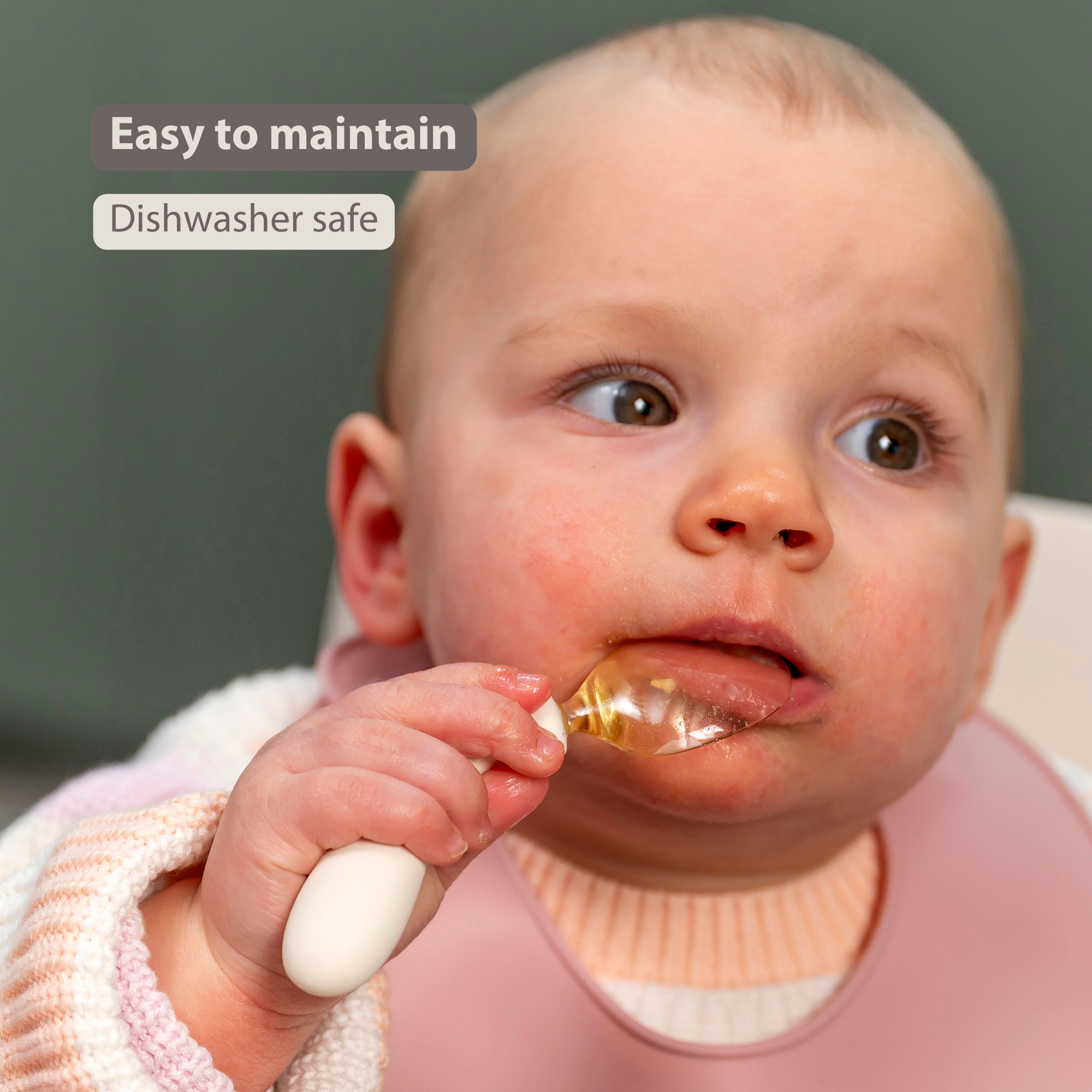 Mealtime Silicone Cutlery Set - from 8 months - 12 cm - Ecru [EN]