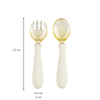 Mealtime Silicone Cutlery Set - from 8 months - 12 cm - Ecru [EN]