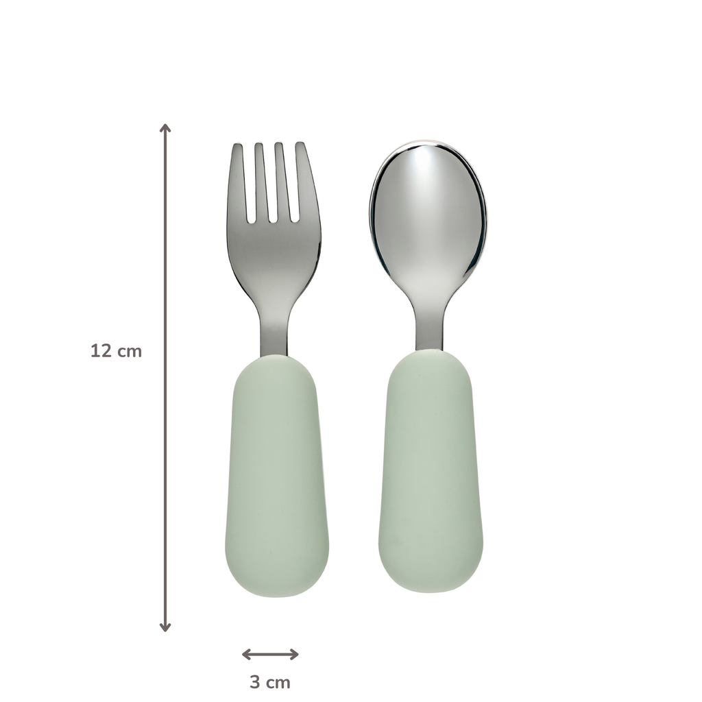Mealtime Stainless Steel Cutlery Set - from 8 months - 12 cm - Linden Green [DE]