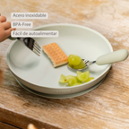 Mealtime Stainless Steel Cutlery Set - from 8 months - 12 cm - Linden Green [ES]