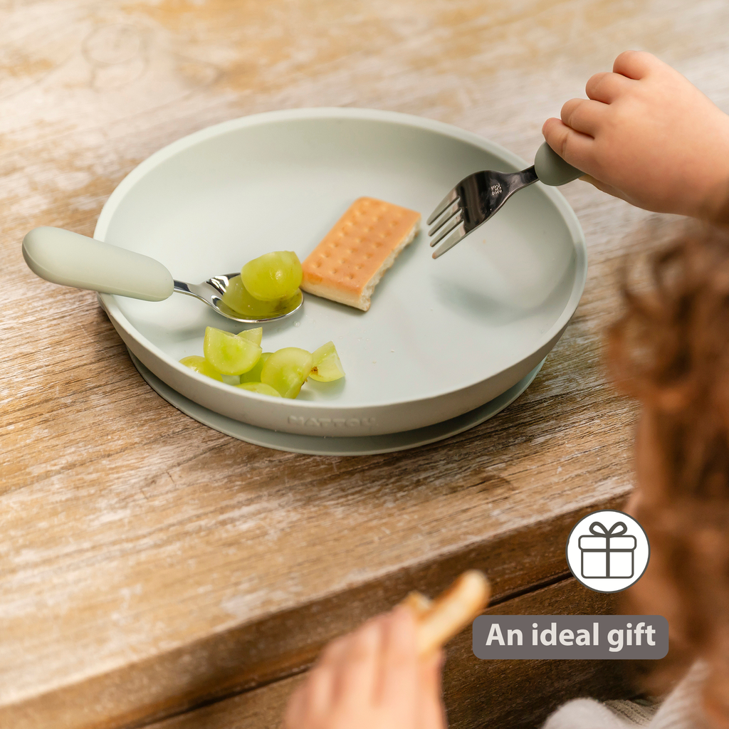 Mealtime Stainless Steel Cutlery Set - from 8 months - 12 cm - Linden Green [EN]