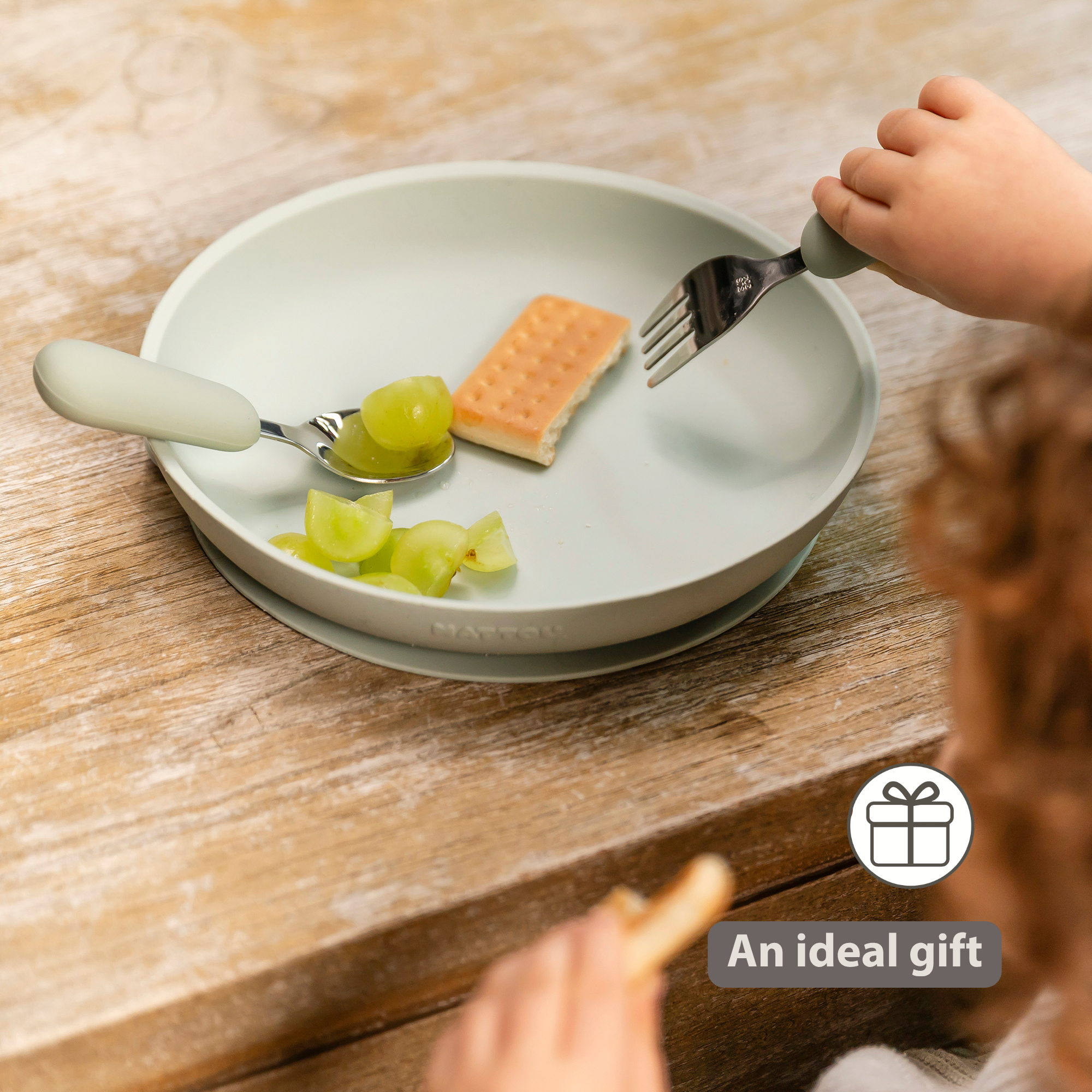Mealtime Stainless Steel Cutlery Set - from 8 months - 12 cm - Linden Green [EN]
