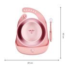 Mealtime Dinner Set for Children Silicone 4 Pieces with Suction Cup - Pink [DE]